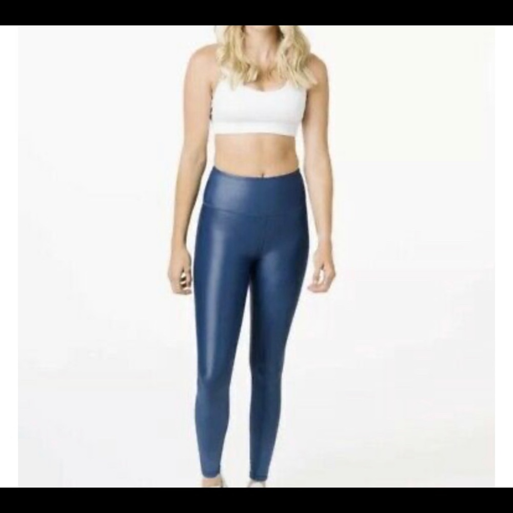 Zyia Metallic Blue Light n Tight leggings size 4